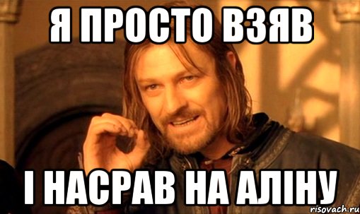 я просто взяв і насрав на аліну, Мем Нельзя просто так взять и (Боромир мем)