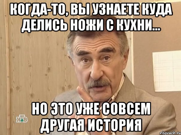 когда-то, вы узнаете куда делись ножи с кухни... но это уже совсем другая история, Мем Каневский (Но это уже совсем другая история)