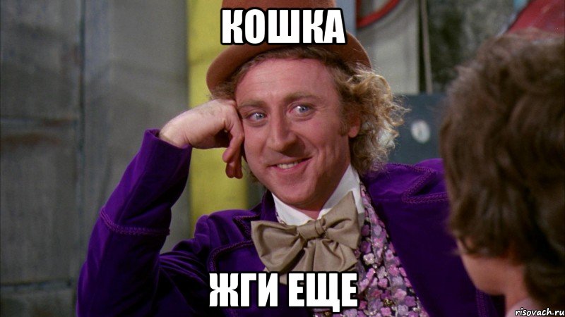 кошка жги еще, Мем Ну давай расскажи (Вилли Вонка)