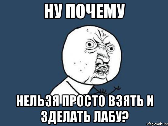 ну почему нельзя просто взять и зделать лабу?, Мем Ну почему