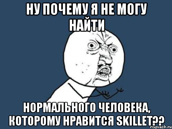 ну почему я не могу найти нормального человека, которому нравится skillet??, Мем Ну почему