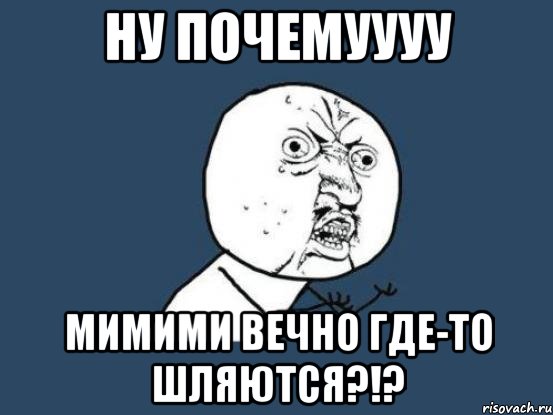 ну почемуууу мимими вечно где-то шляются?!?, Мем Ну почему