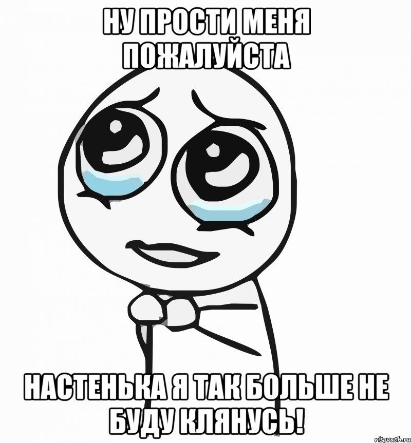 ну прости меня пожалуйста настенька я так больше не буду клянусь!, Мем  ну пожалуйста (please)