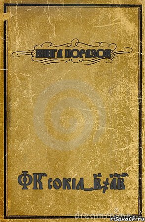 КНИГА ПОРАЗОК ФК"сокіл-2012", Комикс обложка книги