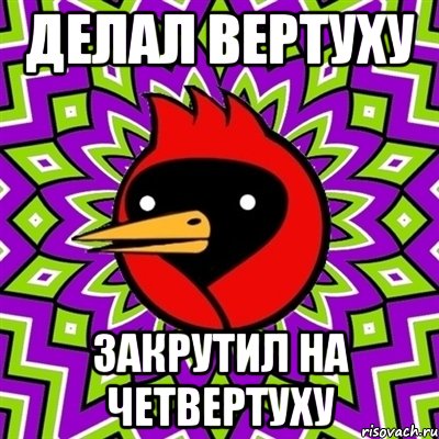 делал вертуху закрутил на четвертуху, Мем Омская птица