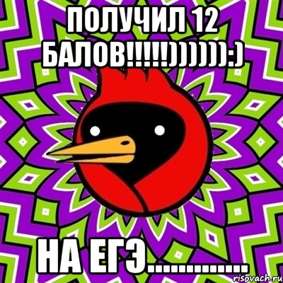 получил 12 балов!!!)))))):) на егэ............., Мем Омская птица