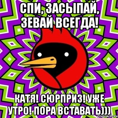 спи, засыпай, зевай всегда! катя! сюрприз! уже утро! пора вставать))), Мем Омская птица