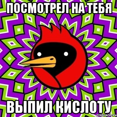 посмотрел на тебя выпил кислоту, Мем Омская птица