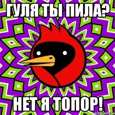 гуля ты пила? нет я топор!, Мем Омская птица