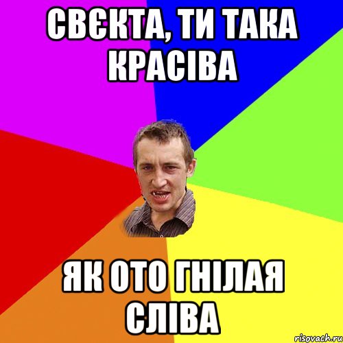 свєкта, ти така красіва як ото гнілая сліва, Мем Чоткий паца