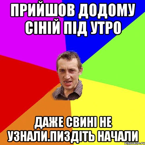 прийшов додому сiнiй пiд утро даже свинi не узнали.пиздiть начали, Мем Чоткий паца