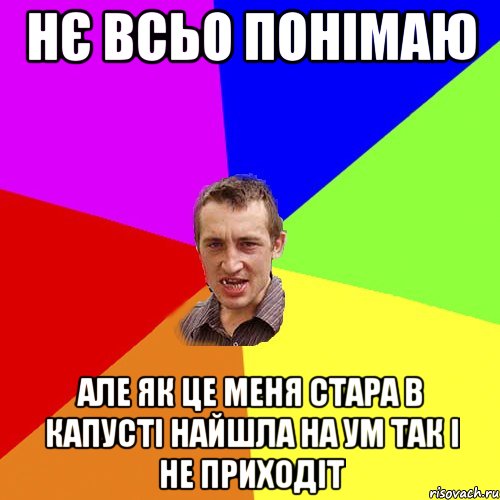 нє всьо понімаю але як це меня стара в капусті найшла на ум так і не приходіт, Мем Чоткий паца