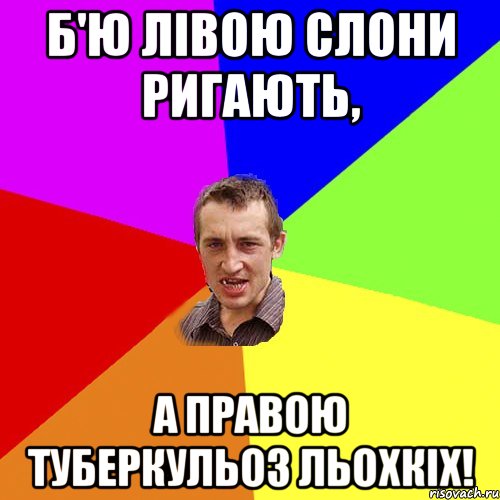 б'ю лівою слони ригають, а правою туберкульоз льохкіх!, Мем Чоткий паца