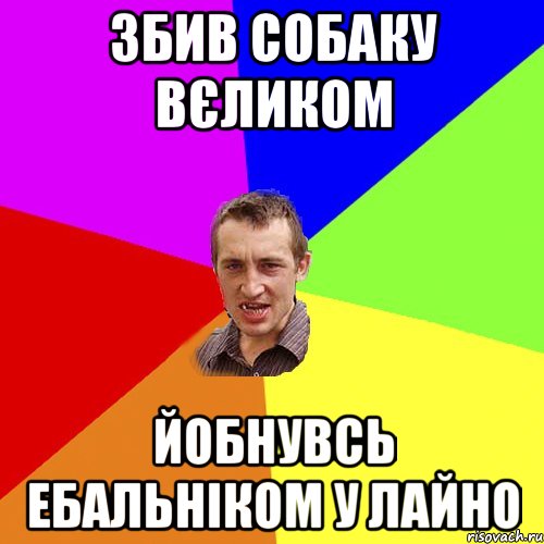 збив собаку вєликом йобнувсь ебальніком у лайно, Мем Чоткий паца