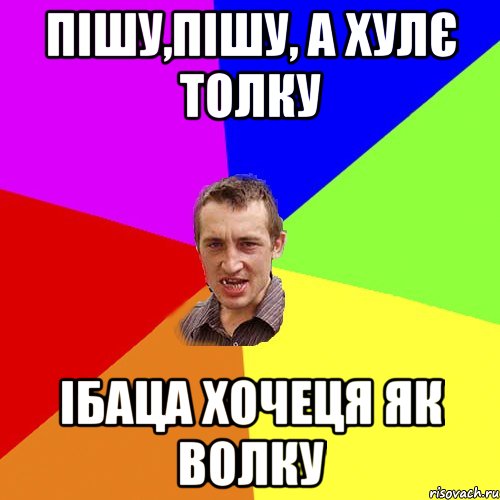 пішу,пішу, а хулє толку ібаца хочеця як волку, Мем Чоткий паца