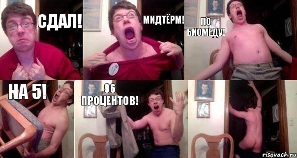 СДАЛ! МИДТЁРМ! ПО БИОМЕДУ! НА 5! 96 ПРОЦЕНТОВ! , Комикс  Печалька 90лвл