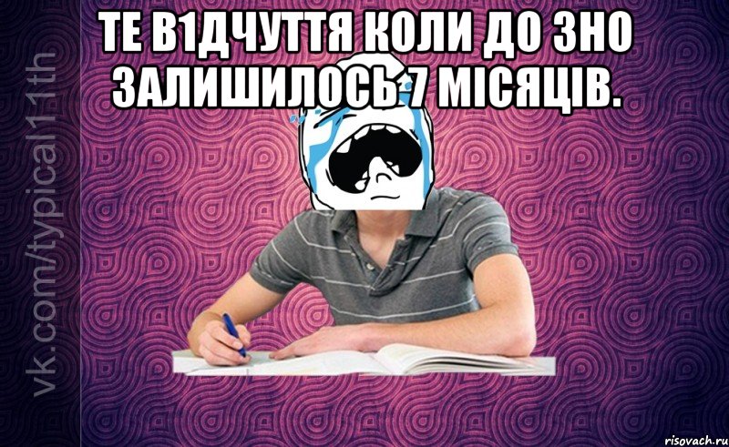 те в1дчуття коли до зно залишилось 7 місяців. 