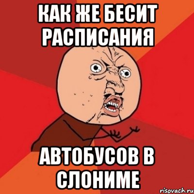 как же бесит расписания автобусов в слониме, Мем Почему