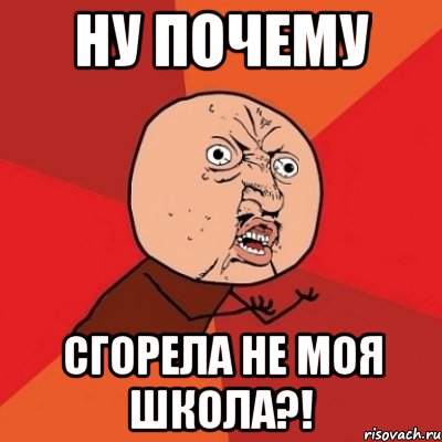 ну почему сгорела не моя школа?!, Мем Почему