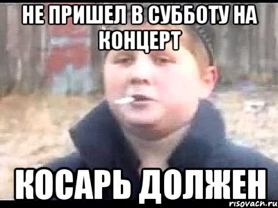 не пришел в субботу на концерт косарь должен, Мем поцык