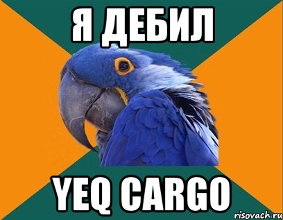 я дебил yeq cargo, Мем Попугай параноик