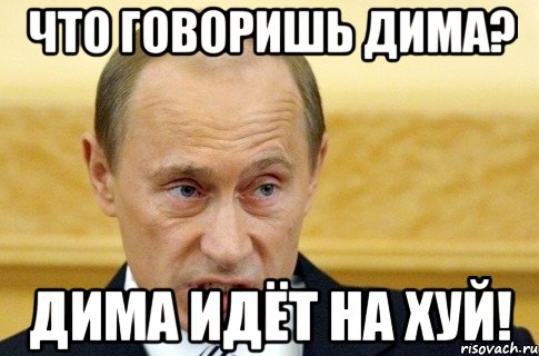 что говоришь дима? дима идёт на хуй!, Мем путин