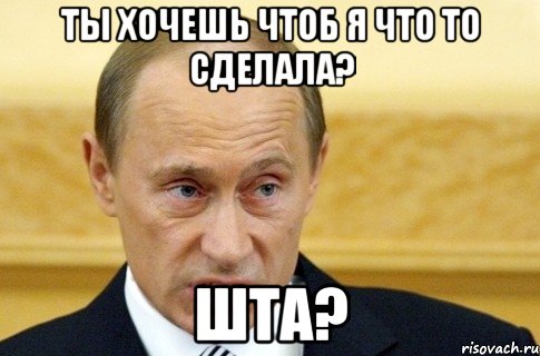 ты хочешь чтоб я что то сделала? шта?, Мем путин