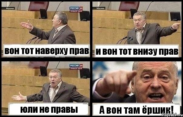 вон тот наверху прав и вон тот внизу прав юли не правы А вон там ёршик!, Комикс с Жириновским