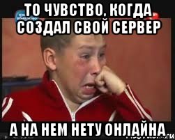то чувство, когда создал свой сервер а на нем нету онлайна