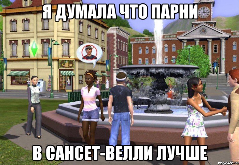 я думала что парни в сансет-велли лучше, Мем Sims 3