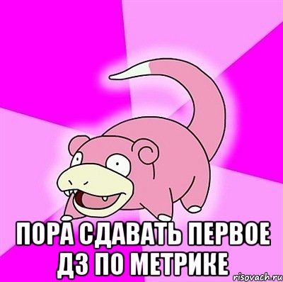  пора сдавать первое дз по метрике, Мем слоупок