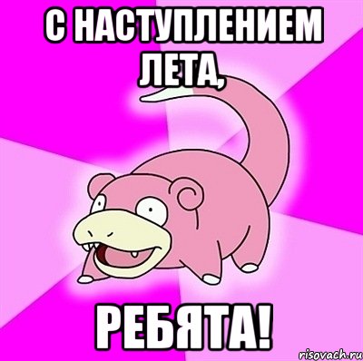 с наступлением лета, ребята!, Мем слоупок