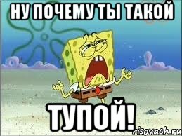 ну почему ты такой тупой!, Мем Спанч Боб плачет