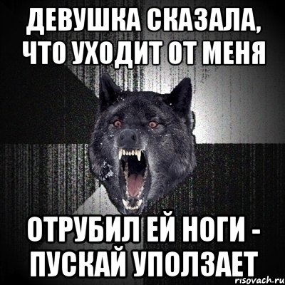 девушка сказала, что уходит от меня отрубил ей ноги - пускай уползает, Мем Сумасшедший волк