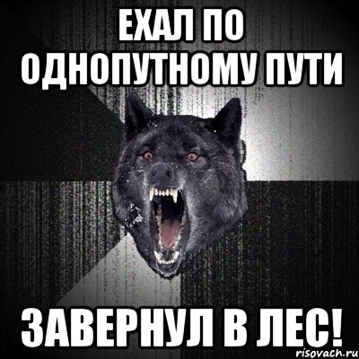 ехал по однопутному пути завернул в лес!, Мем Сумасшедший волк