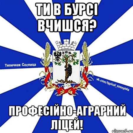ти в бурсі вчишся? професійно-аграрний ліцей!