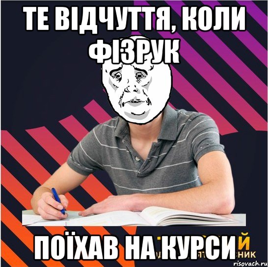 те відчуття, коли фізрук поїхав на курси, Мем Типовий одинадцятикласник