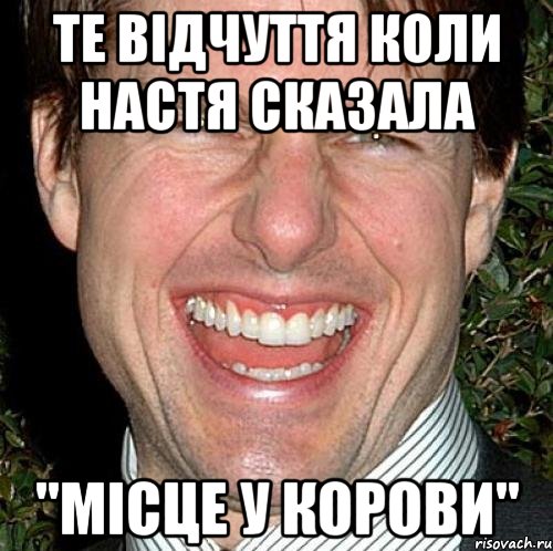 те відчуття коли настя сказала "місце у корови", Мем Том Круз