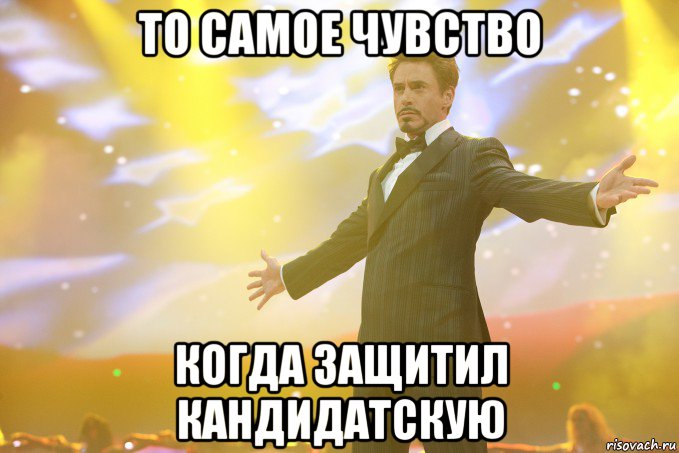 то самое чувство когда защитил кандидатскую, Мем Тони Старк (Роберт Дауни младший)