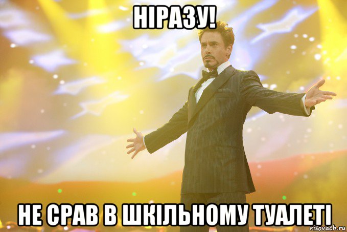 ніразу! не срав в шкільному туалеті, Мем Тони Старк (Роберт Дауни младший)