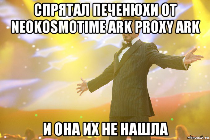 спрятал печенюхи от neokosmotime ark proxy ark и она их не нашла, Мем Тони Старк (Роберт Дауни младший)
