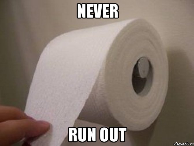 never run out, Мем Туалетная бумага
