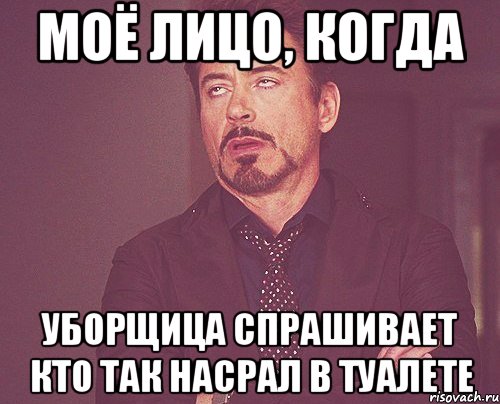 моё лицо, когда уборщица спрашивает кто так насрал в туалете, Мем твое выражение лица