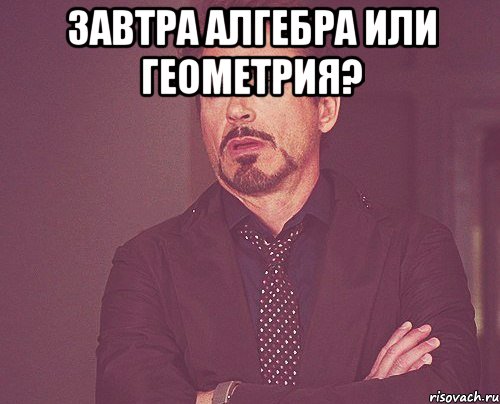 завтра алгебра или геометрия? , Мем твое выражение лица