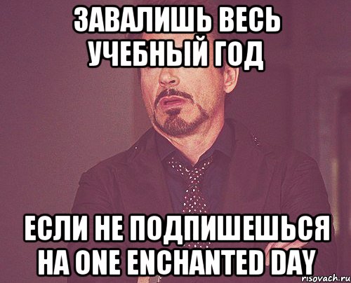 завалишь весь учебный год если не подпишешься на one enchanted day, Мем твое выражение лица