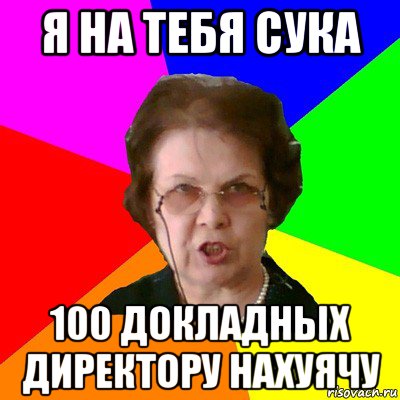 я на тебя сука 100 докладных директору нахуячу, Мем Типичная училка