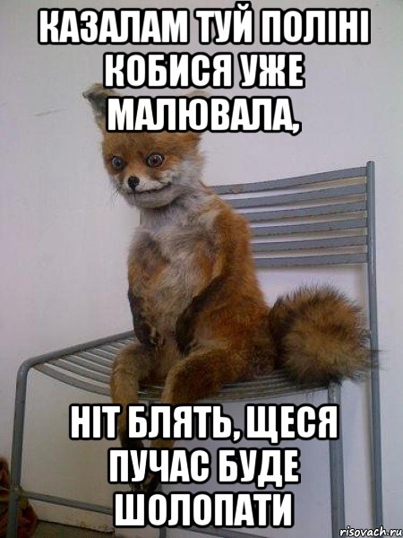 казалам туй поліні кобися уже малювала, ніт блять, щеся пучас буде шолопати, Мем Упоротая лиса