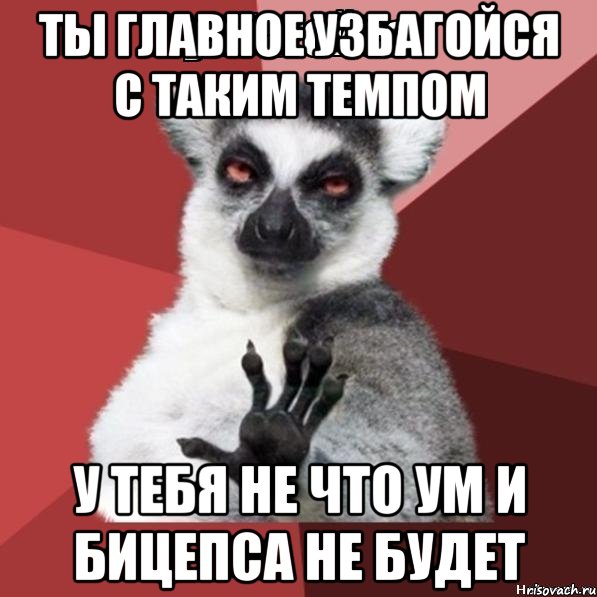 ты главное узбагойся с таким темпом у тебя не что ум и бицепса не будет, Мем Узбагойзя