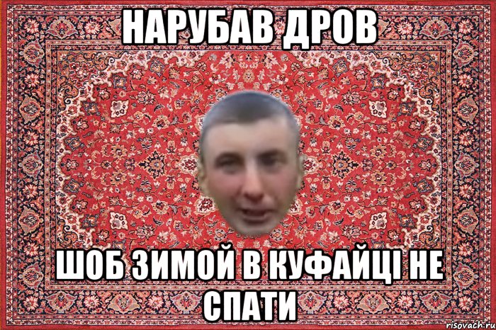 нарубав дров шоб зимой в куфайці не спати