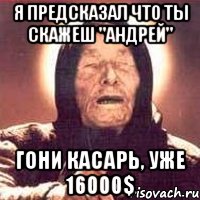 я предсказал что ты скажеш "андрей" гони касарь, уже 16000$, Мем Ванга (цвет)